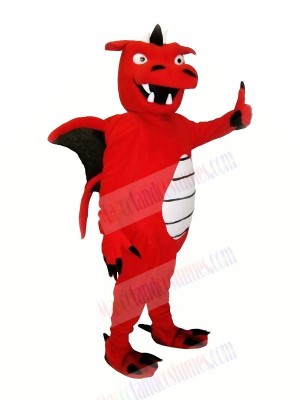 Red Strong Dragon Mascot Costumes Cartoon