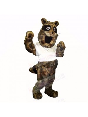 Sport Racoon with White Shirt Mascot Costumes Cartoon