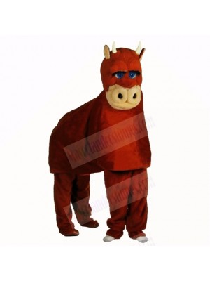 Brown Two Person Bull Mascot Costumes Adult