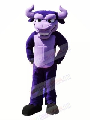 Power Purple Bull Mascot Costumes Cartoon