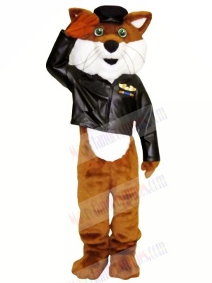 Pilot Fox in Jacket Mascot Costumes Cartoon