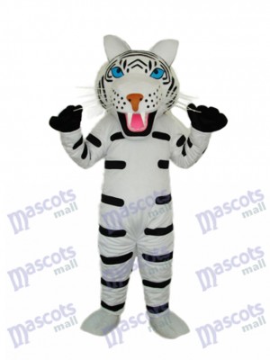 Black and White Tiger Mascot Adult Costume