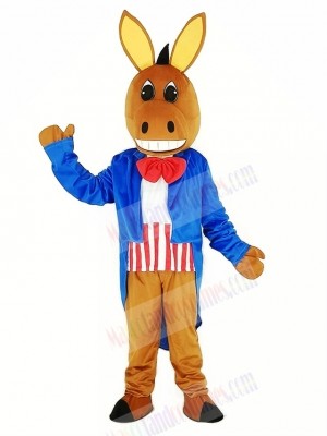 Patriotic Donkey Mascot Costume Animal