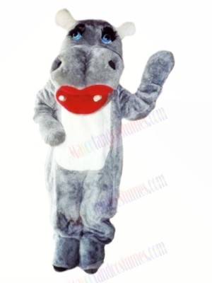 Lovely Grey Hippo Mascot Costumes Cartoon