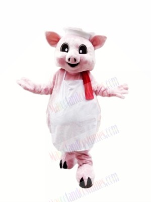 Pink Pig Chef Mascot Costumes Cartoon