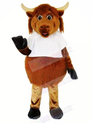 Furry Brown Cow Mascot Costumes Adult	