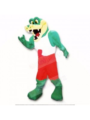 Friendly Lightweight Gator with Red and White Shirt Mascot Costumes School