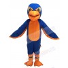 Friendly Royal Blue and Orange Falcon Mascot Costume