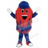 Blue and Red Car Wash Cleaning Brush Mascot Costume