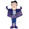 Super Hero in Purple and Blue Mascot Costumes People