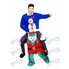 Carry Me Piggy Back Ride On Novelty Elf Mascot Costume