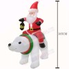 6ft Inflatable Santa Clause Riding Polar Bear with Lantern Light Christmas Holiday Decoration Outdoor Yard Lawn Art Decor