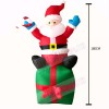 6ft Christmas Inflatable Santa Claus Sitting On Gift Box Outdoor Indoor Holiday Decoration Yard Lawn Home Outside Art Decor