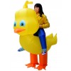 Yellow Duck with Big Head Carry me Ride on Inflatable Costume for Adult/Kid