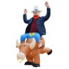 Brown Cow Carry me Ride on Inflatable Costume Halloween Xmas for Adult/Kid