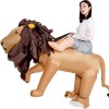 Brown Lion Carry Me Ride on Inflatable Costume Fancy Dress Cosplay Costume