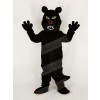 Fierce Black Wolf Mascot Costume Cartoon