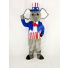 Realistic Patriotic Elephant Mascot Costume Cartoon