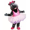 Pink Skirt Ballerina Hippo Mascot Costume Animal