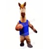 Basketball Horse with Blue Vest Mascot Costumes Animal