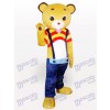 Strap Yellow Bear Cartoon Mascot Costume