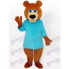 Bear in Blue T-Shirt Cartoon Mascot Funny Costume