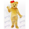 Younger Sister Grizzly Bear with Red Bowknot on the Head Mascot Costume