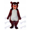 Brown Bear Blue Mascot Adult Costume