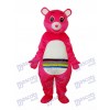 Pink Bear with Colorful Belly Mascot Adult Costume