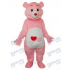 Bear with Red Heart Mascot Adult Costume