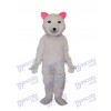 Pink Ears Polar Bear Mascot Adult Costume