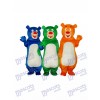 Blue & Green & Orange Bear Family (Three Bears) Mascot Costume Animal 