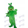 Happy Green Worm Mascot Adult Costume