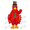 Red Bird with Black Hat Mascot Adult Costume