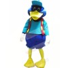 Blue Duck with Red Vest Mascot Costumes Animal