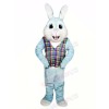 Blue Easter Bunny with Colorful Vest Mascot Costumes Animal