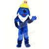 Blue Fire Dog with Yellow helmet Mascot Costumes Animal