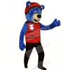 Blue Bear with Red Hat Mascot Costumes Animal