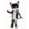 Sir Black Cat in Black Coat Mascot Costume Cartoon