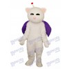 Pink Nose White Cat Mascot Adult Costume