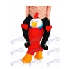 Piggyback Red Chick Carry Me Ride on Rooster Mascot Costume