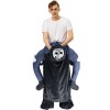 Black Ghost Skeleton Carry me Ride on Halloween Christmas Costume for Adult