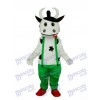 Cow in Green Overall Mascot Adult Costume