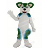 Green and White Husky Dog Fursuit Mascot Costume Animal