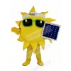 Funny Sun Holding a Solar Panel Mascot Costume