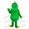 Round Mouth Green Dinosaur Mascot Adult Costume
