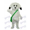 Green Bag White Dog Mascot Adult Costume