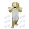 Khaki and White Dog Mascot Adult Costume