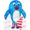 Blue American Dolphin Ocean Adult Mascot Costume