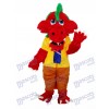 Long Wool Red Dragon Mascot Adult Costume